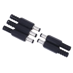 5 Pcs 5.5 X 2.1 Mm  DC Power Plug For Welding Line Black 2.1mm X 5.5mm DC Power Male Plug Jack Adapter