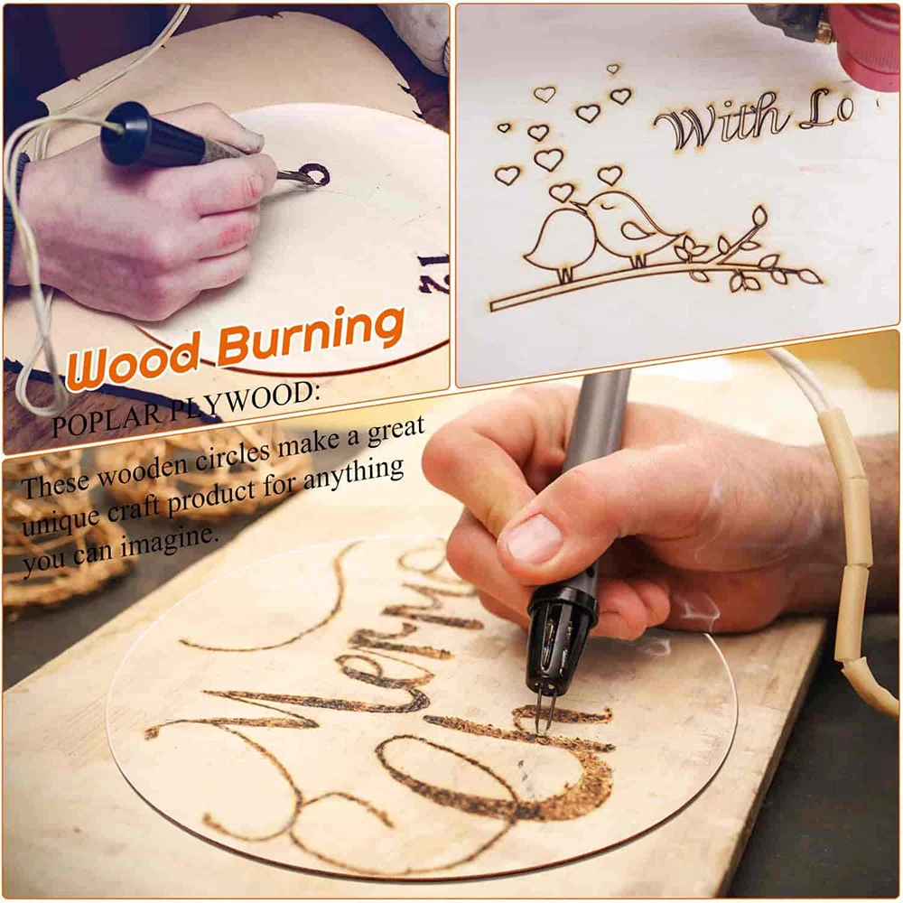 2-100Pcs Unfinished Round Wood Slices 1cm-10cm DIY Crafts Wooden Circle Discs for Christmas Painting Wedding Ornament Decor