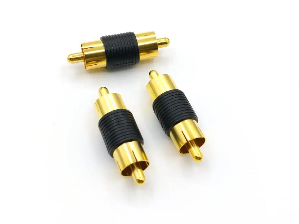 5Pcs Gold Rca Phono Coupler Rca Male Naar Rca Male Audio Video Connector