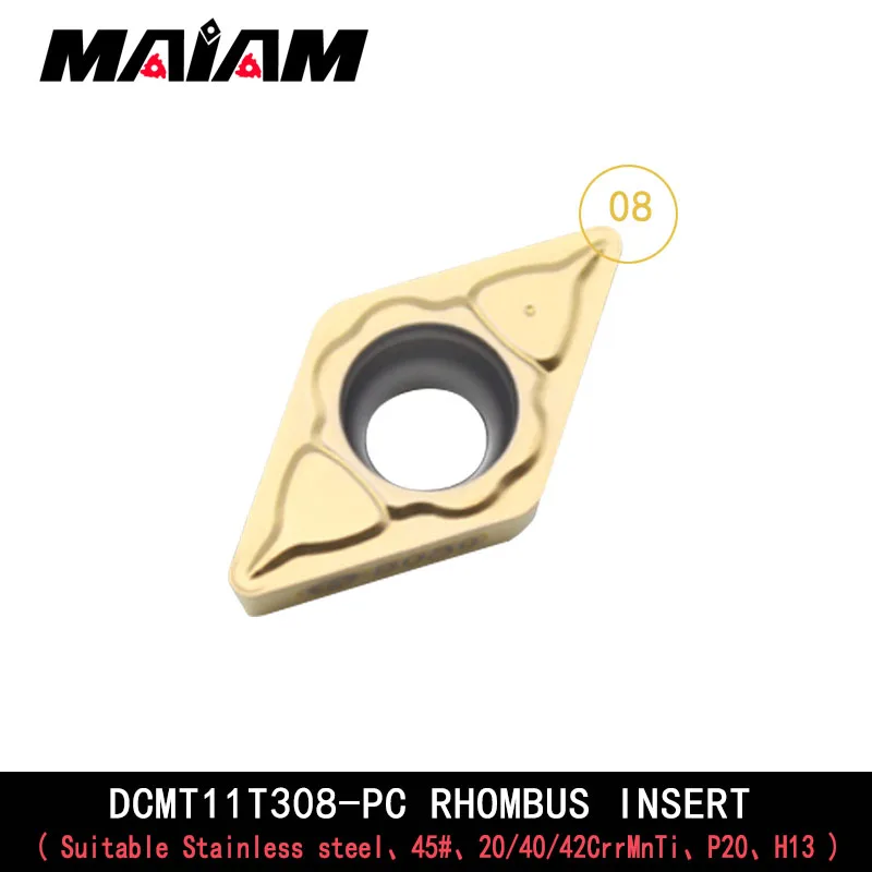 1/5/10PCS DCMT11T3 DCMT11T304 DCMT11T308 삽입 DCMT 마름모 선삭 공구 sduc sducr sducr11 선삭 공구로드 인서트 k11 dcmt11