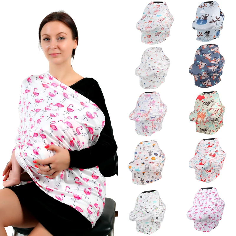 New Style Gloriou Source Nursing Cover Baby Shopping Chart Cover Multifunctional Breastfeeding Covers Cartoon Printed