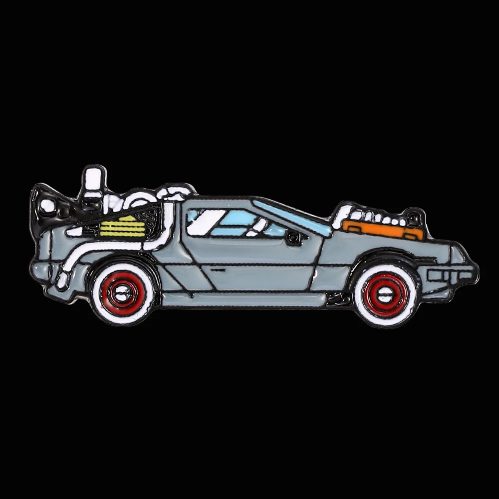 Back to the future Delorean Enamel Pin Time Machine Badge Movie inspired Vehicle Accessory Jacket Shirt Pin Lapel