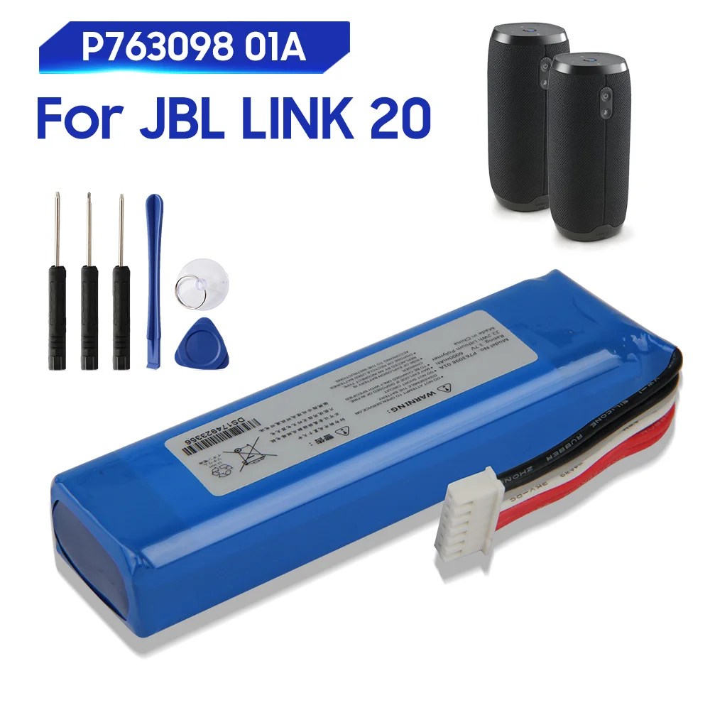 Original Replacement Battery For JBL Link 20 Link20 P763098 01A Genuine Battery 6000mAh