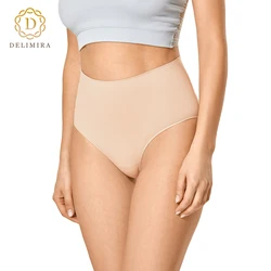 DELIMIRA Women's Tummy Control Panties Seamless Plus Size Shapewear High-Waist Lightweight Breathable