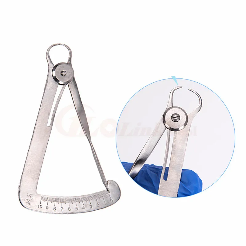 Calibrador Dental de acero inoxidable, herramienta para laboratorio Dental con cera de Metal, escala de 0 a 10mm, calibrador Autoclavable, nuevo, 1 ud.