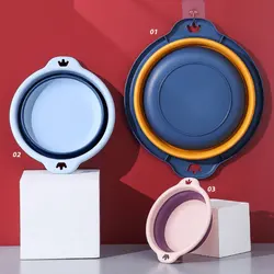 Lavabo plegable portátil de 42cm, lavabo de viaje de plástico, seguro, duradero, bañera de lavandería, baño en casa, suministros para el hogar