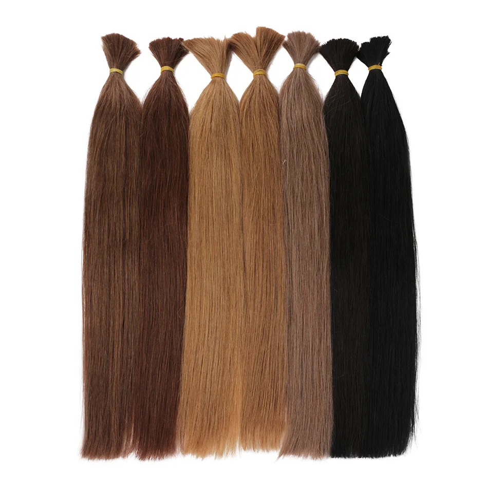 Real Beauty Straight Human Hair Bulk For Braiding Ombre Blond Brazilian Remy Straight Bulk No Weft Hair Extensions 30cm to 70cm