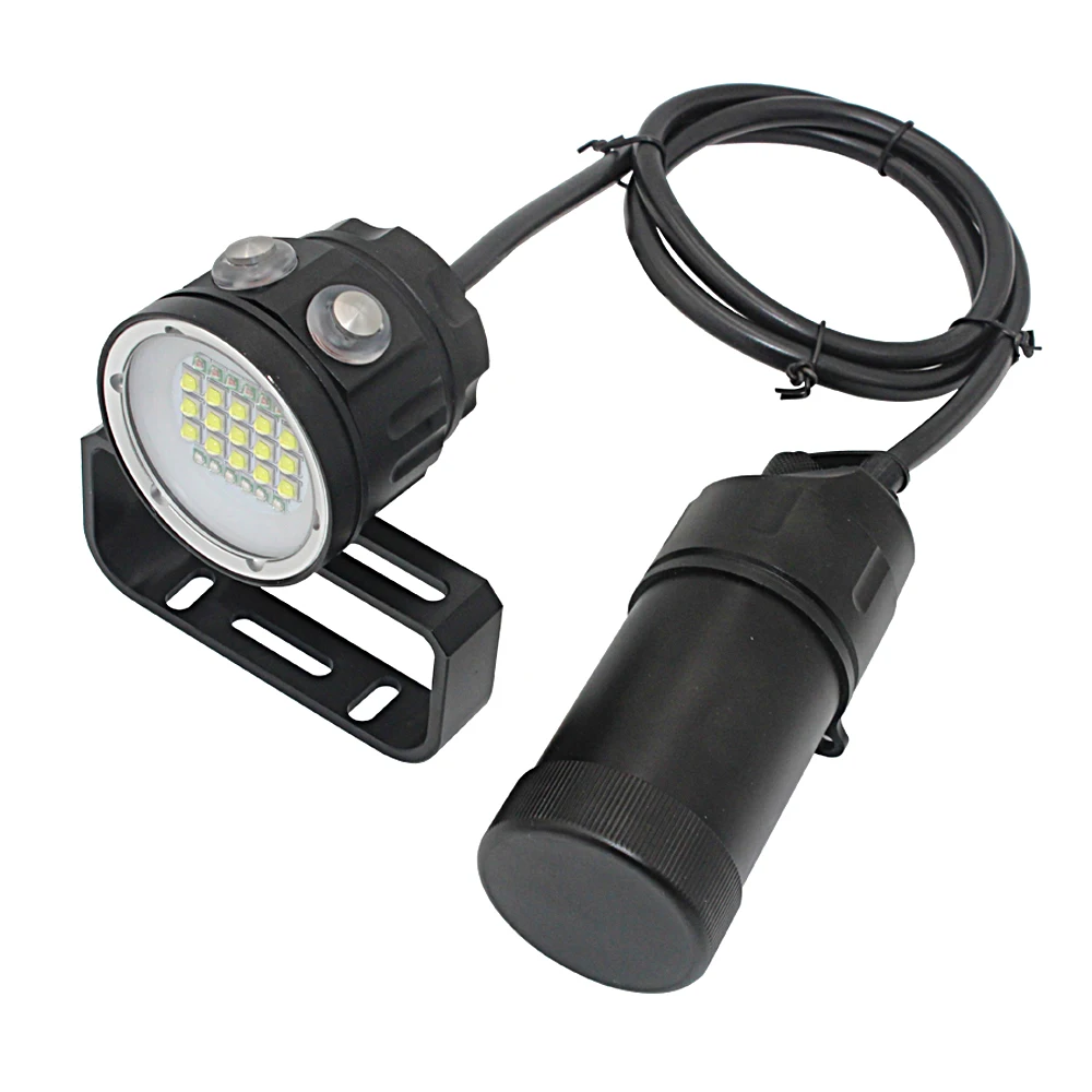 27 LED Canister Diving Video Light Waterproof 100m Underwater XM L2 Scuba Dive Torch Rechargeable 18650 Led Split Flashlight