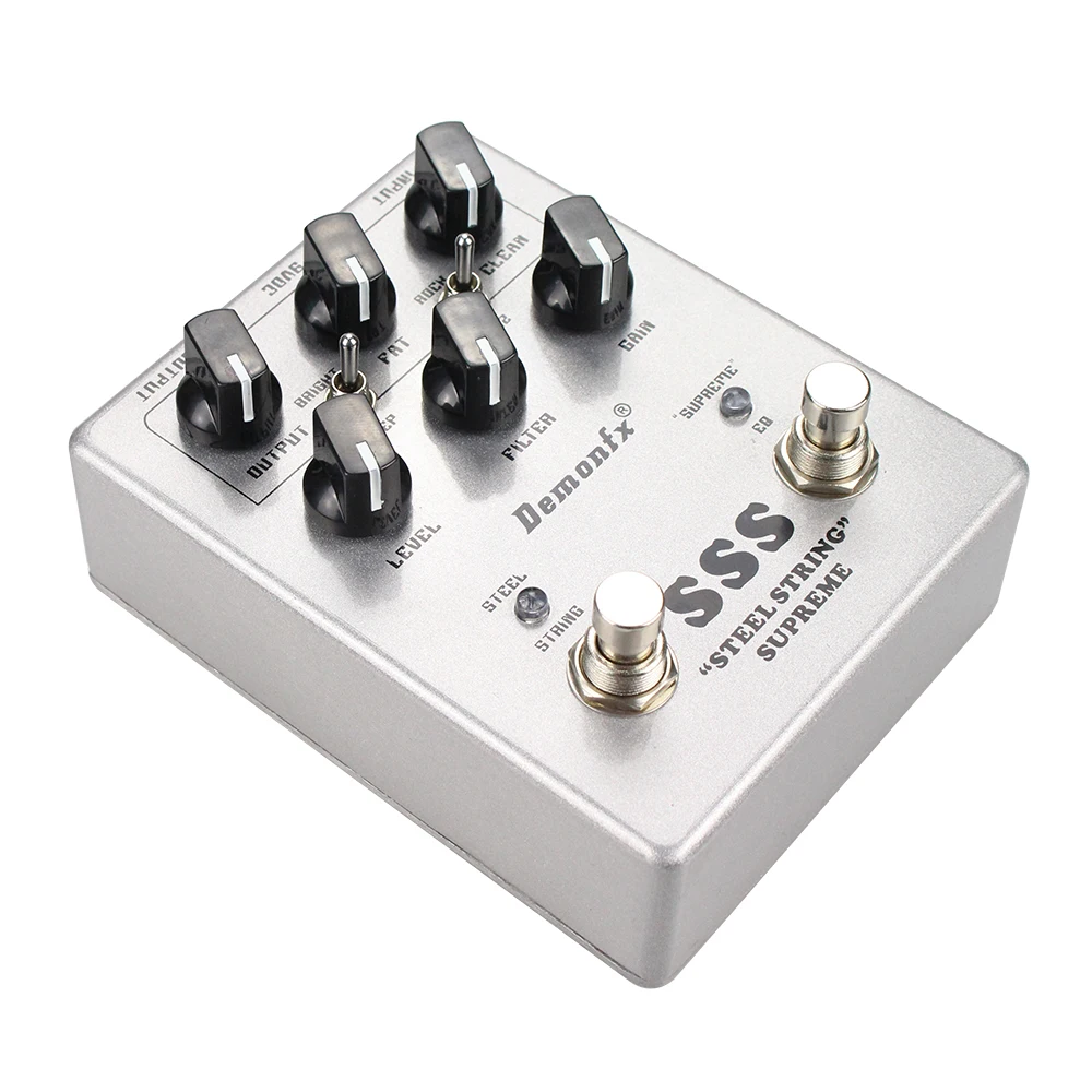 High quality Demonfx SSS Steel String Guitar Overload Pedal  Clean Drive Tone Effect add Preamplifier Function