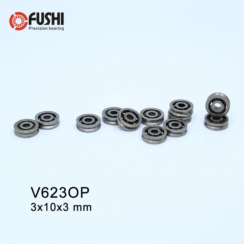 High Carbon Steel V623 ( 20 PCS ) V Groove Open Ball Bearings 623V Guide Track Roller Bearing V623 Embroidery Machine Bearing