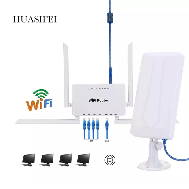 300Mbps Wireless Router + High Gain Wifi USB Adapter 2.4G Router WiFi Amplifier, diperpanjang Sinyal Wifi Berbagi Fungsi