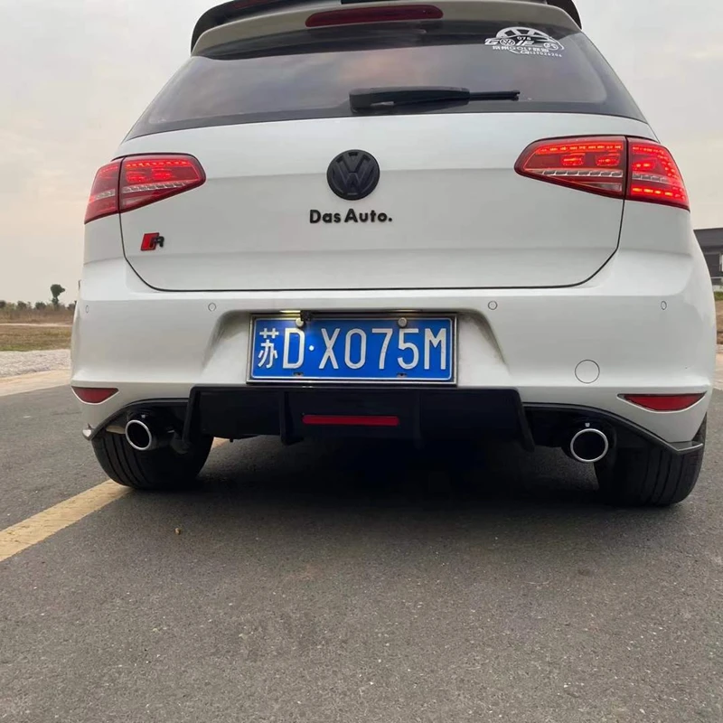 For Volkswagen GOLF 7.5 GTI MK 7.5 GTI High Quality Car Rear Trunk Diffuser Black and Printed Carbon VII Series