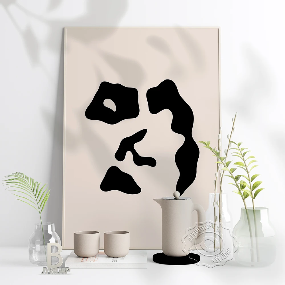 

Abstract Woman Face Art Painting, Black Printable Wall Art, Elegant Minimalist Simple Clean Design Prints Poster Home Wall Decor