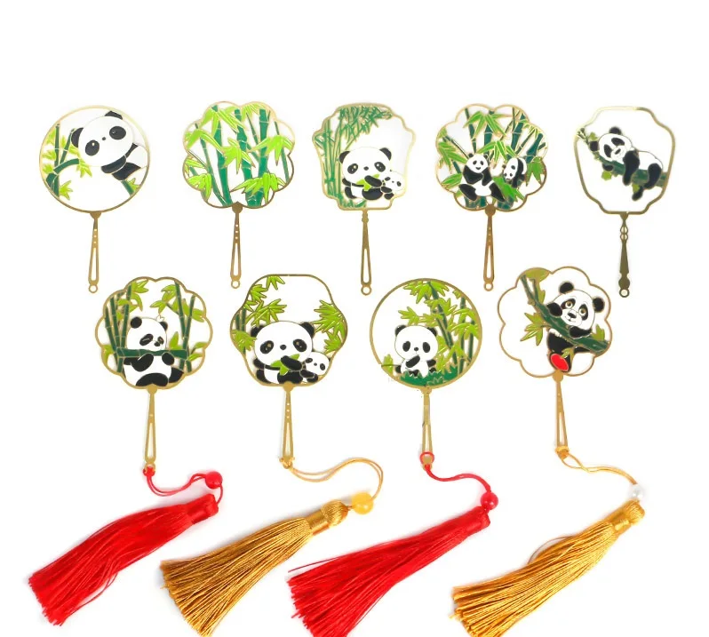 500 PCS Panda Brass Bookmark Cute Design Originality Stationery School Office Support Tool Bookmarks Christmas Birthday Gift