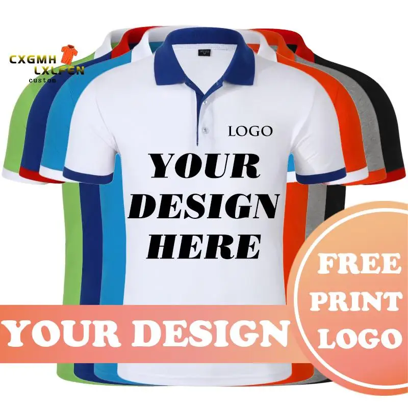 Summer Men Custom Print Short Sleeve Horse Polos Shirts Cotton Men Short Sleeve High Quantity Polo Men Business Shirt 13 Colors