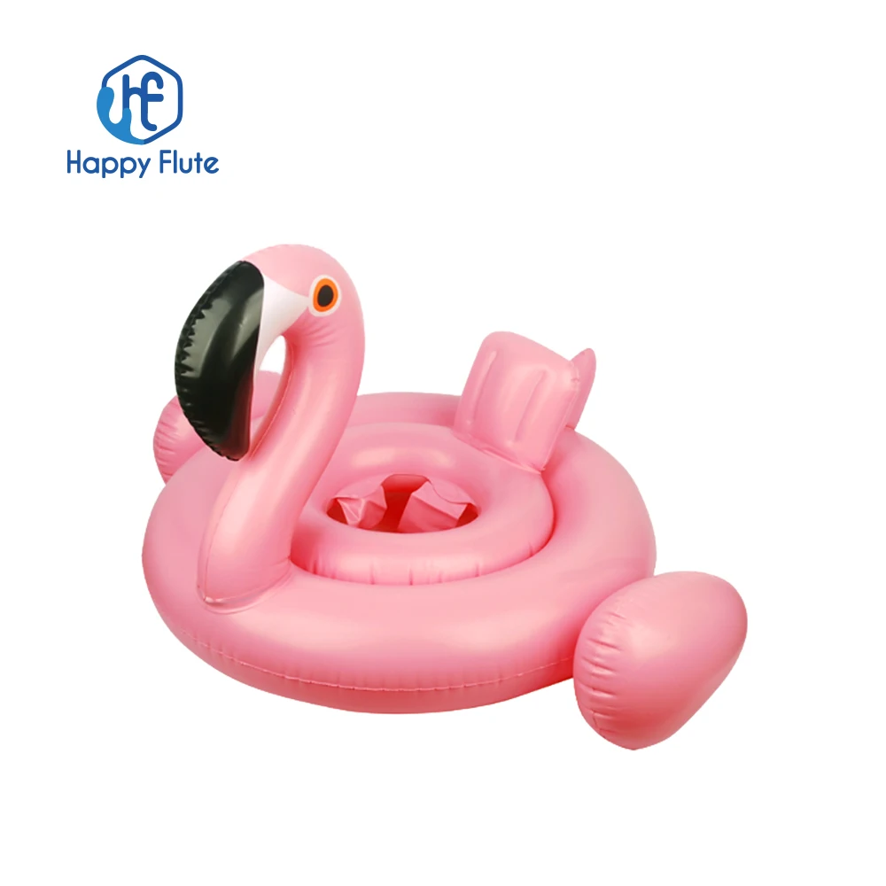 HappyFlute Inflatable Pink Swan Flamingo  Baby Swimming Life  Buoy Child Sitting Ring