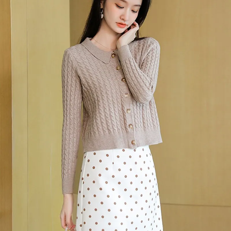 Fashion S-XL Knitted Cardigan Jacket Slim Sweater Women Fall Winter Warmer Coat Girl Friend Party Gift Office Lady Clothing