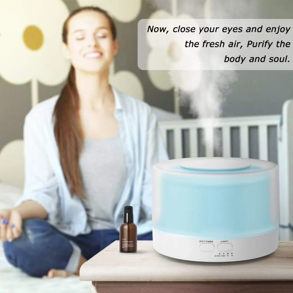 500ml Ultrasonic Air Humidifier Air purifier Aroma With Color LED Lights Electric Aromatherapy Essential Oil Diffuser