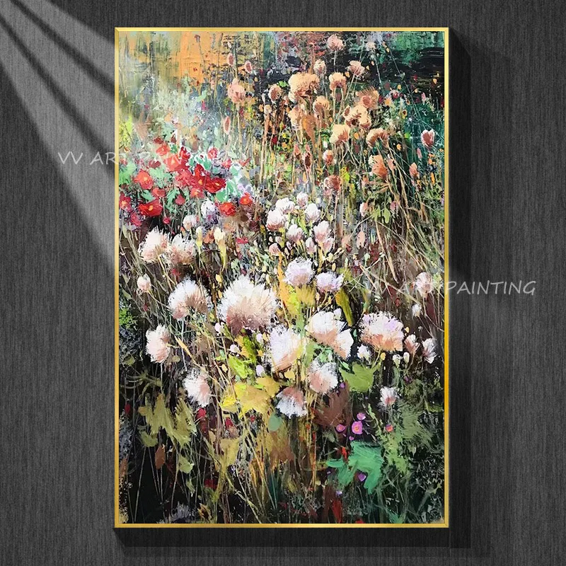 

Classic Thick Flower Luxury 100% Handmade Colorful Oil Painting Modern Picture for Living Room Aisle Fashion Wall Decoration