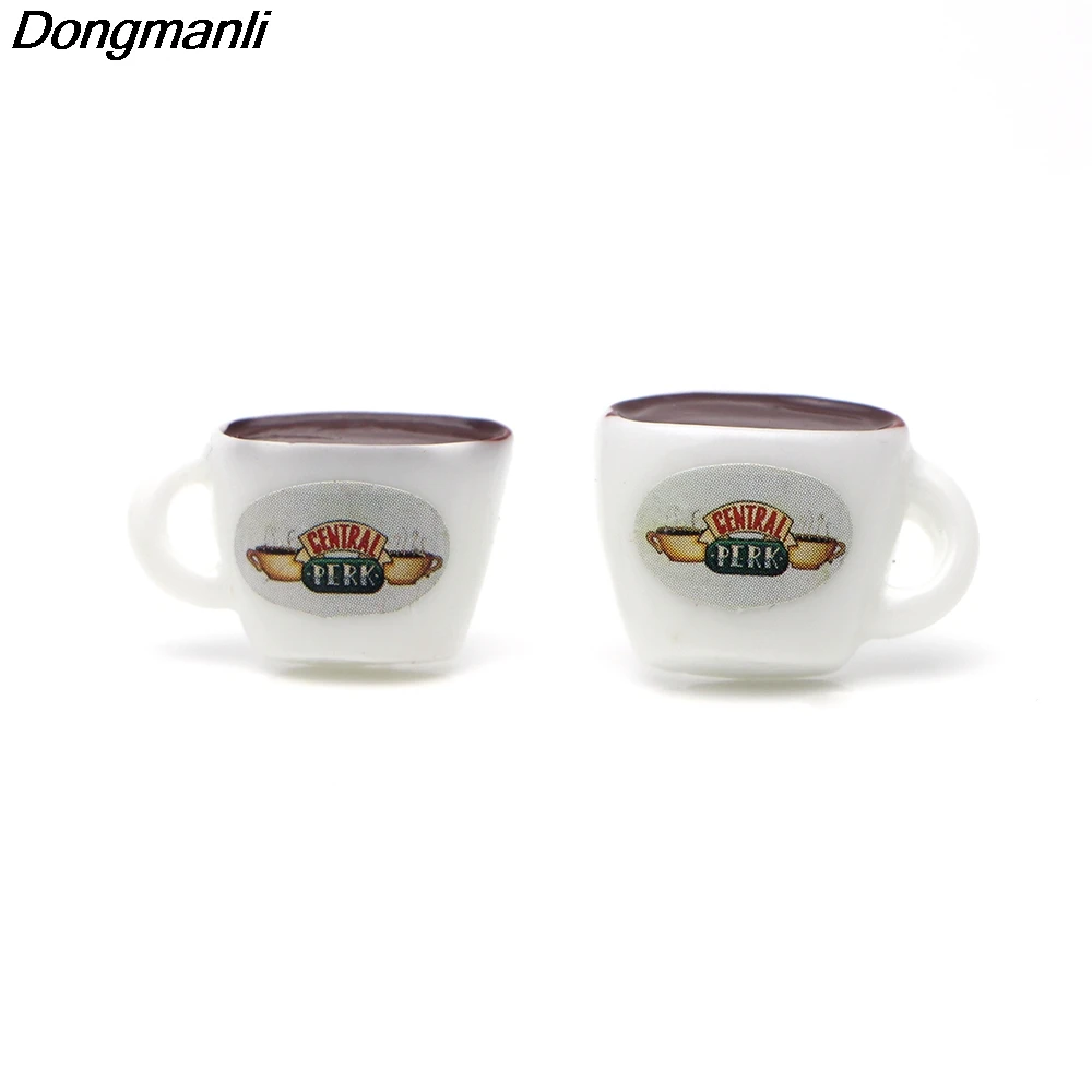 DZ1157 Friends TV Show Ear Stud Earrings For Womens Acrylic coffee Cup Earrings Jewelry Girl Gifts