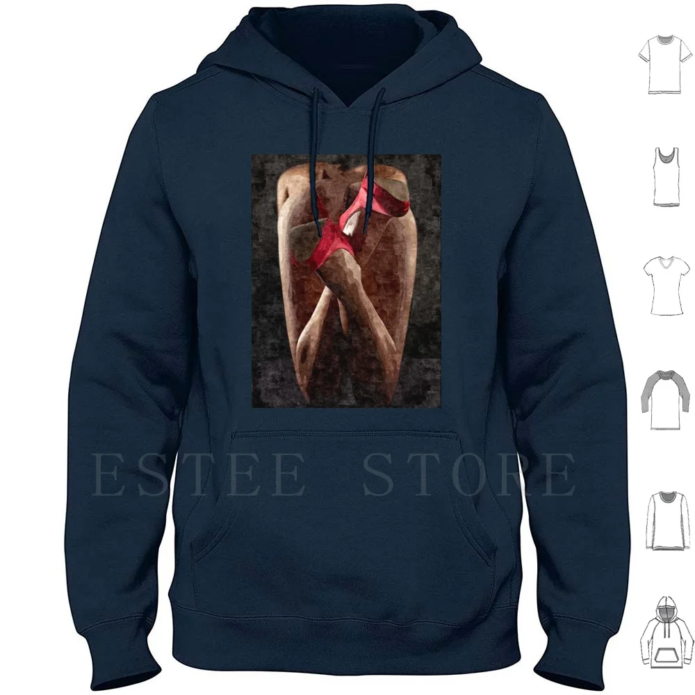 Bdsm Love-Rear View 3 Hoodie Long Sleeve Nsfw Adult Erotic Bdsm Bondage Brunette Girls Womens Tied Collar Domination Fetish