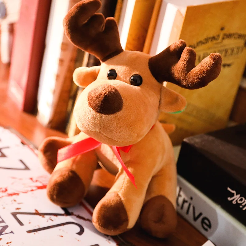 Lovely New 1pc 25cm Cute Christmas Elk Plush Toys Stuffed Soft Deer Gift Doll for Kids Children Xmas Home Decoration Ornaments