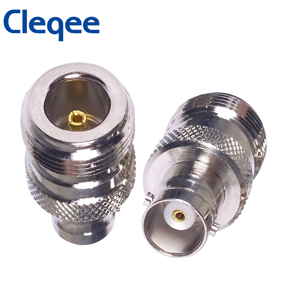 Cleqee 1PC BNC Female to N Type Female Jack Adapter RF Coax Connector Straight Type Converter C20072