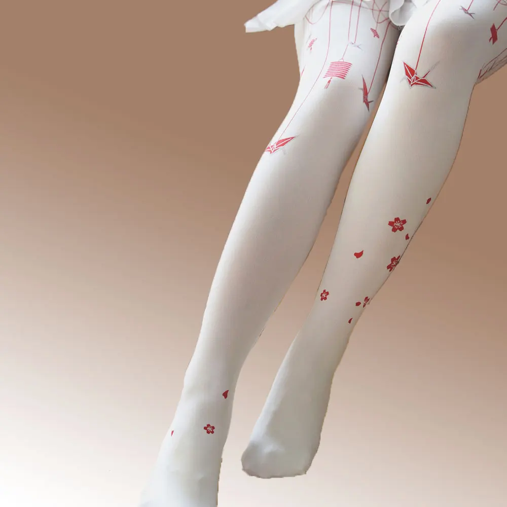 Midsummer Paper Cranes Patterned Lolita Pantyhose Cute Tights 80d Velvet Material Soft Wearing For Girls 2021