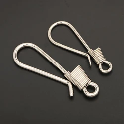 1pcs Brass Retro Wire Winding Keychain Silver Plated Belt U Hook Fish Hook Fob Clip 2 sizes Available