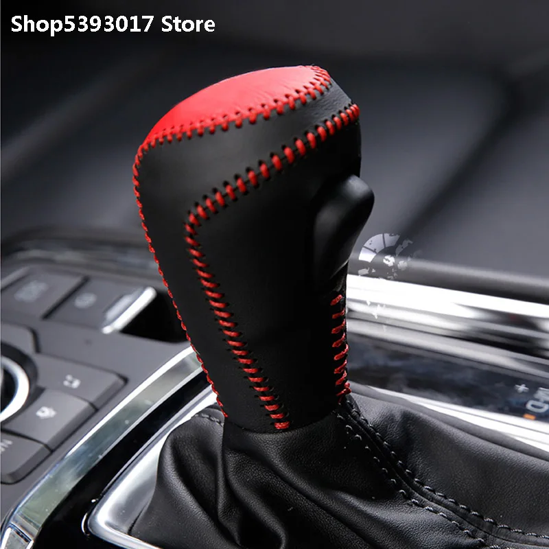 

For Mazda CX30 CX-30 2020 2021 2022 Car Leather Gear Shift Knob Cover Gear Case Car Interior Decor Car Accessories