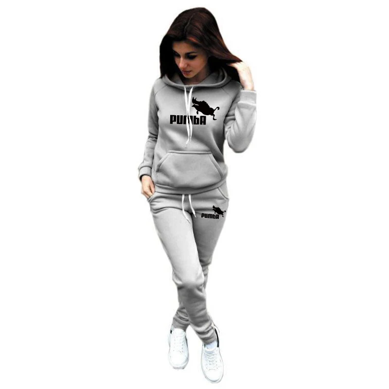 Casual Hoodies Sports Pants Two Pieces Set Tracksuit Women Pullover Hooded Sweatshirts Sweatpants Outfits Suit Plus Size S-4XL