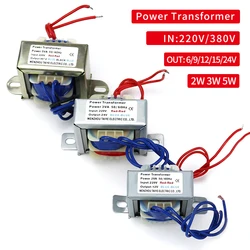 Mini EI Power transformer AC-AC 220V input 6V 9V 12V 15V 24V transformer double 12V 9V-0-9V 2W/VA Electronic Transformer