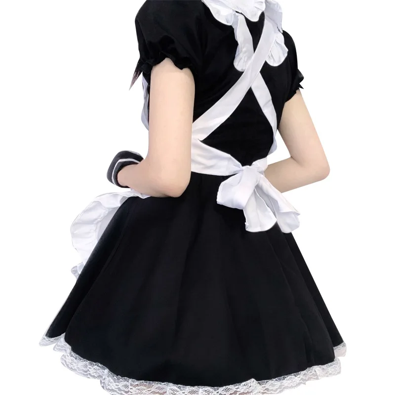 Tenue de femme de chambre chat Cosplay, uniforme de femme de chambre fille douce Anime, Lolita sexy, ensemble d'accessoires de costume de scène, 5 pièces