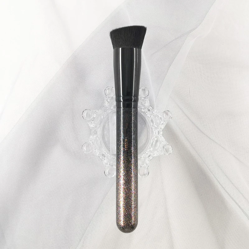 Mais novo m472ses diamante preto angular plana base líquida pincel cosmético bb creme pincéis de maquiagem básica glitter