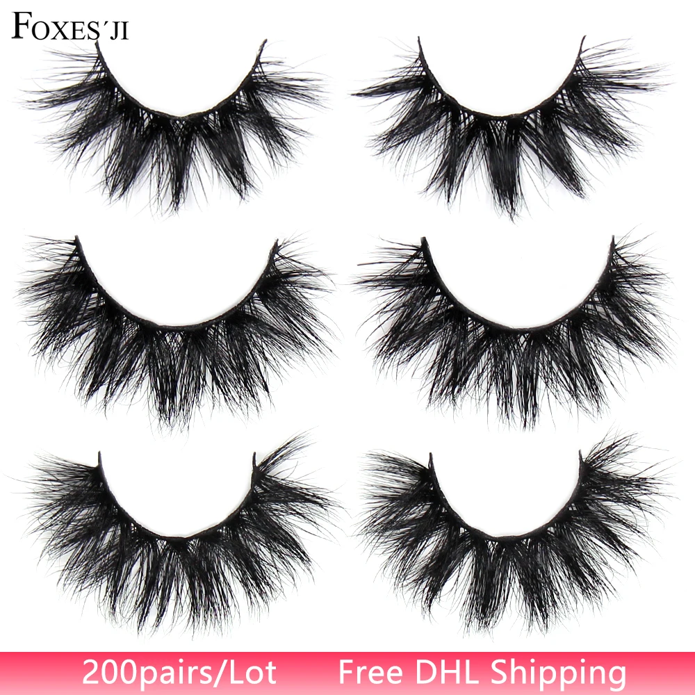 

FOXESJI 200Pairs Mink Eyelashes 3D 5D Mink Lashes Wholesale Fluffy Soft Crisscross Dramatic Full False Eyelashes Eyelash Makeup