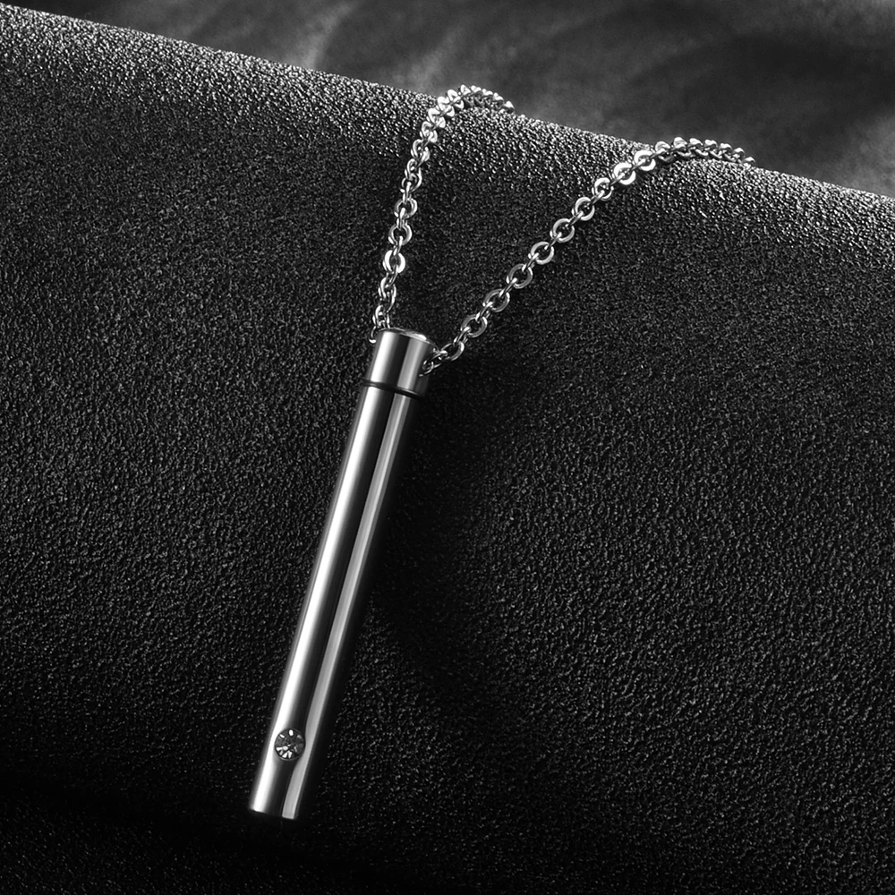 Titanium Steel Minimalist Perfume Pendant Necklace Memorial Ashes Storage Bottles Fashion Jewelry