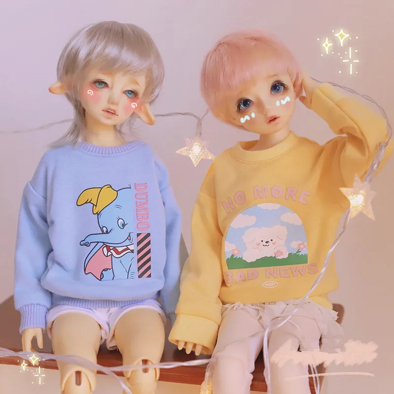 

BJD doll clothes fit with 1/3 1/4 Uncle Size top casual cute cartoon bottom animal everyday hoodie doll accessories