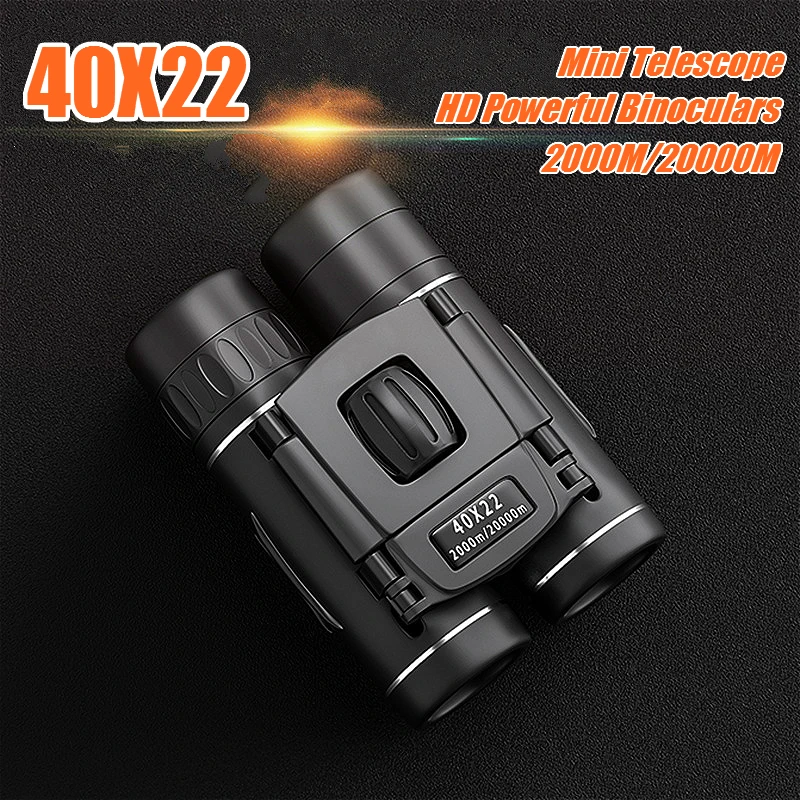 Mini telescopio plegable de largo alcance de 2000M, óptica BAK4 FMC para Deportes de caza, viajes de acampada al aire libre, binoculares potentes HD 40x22
