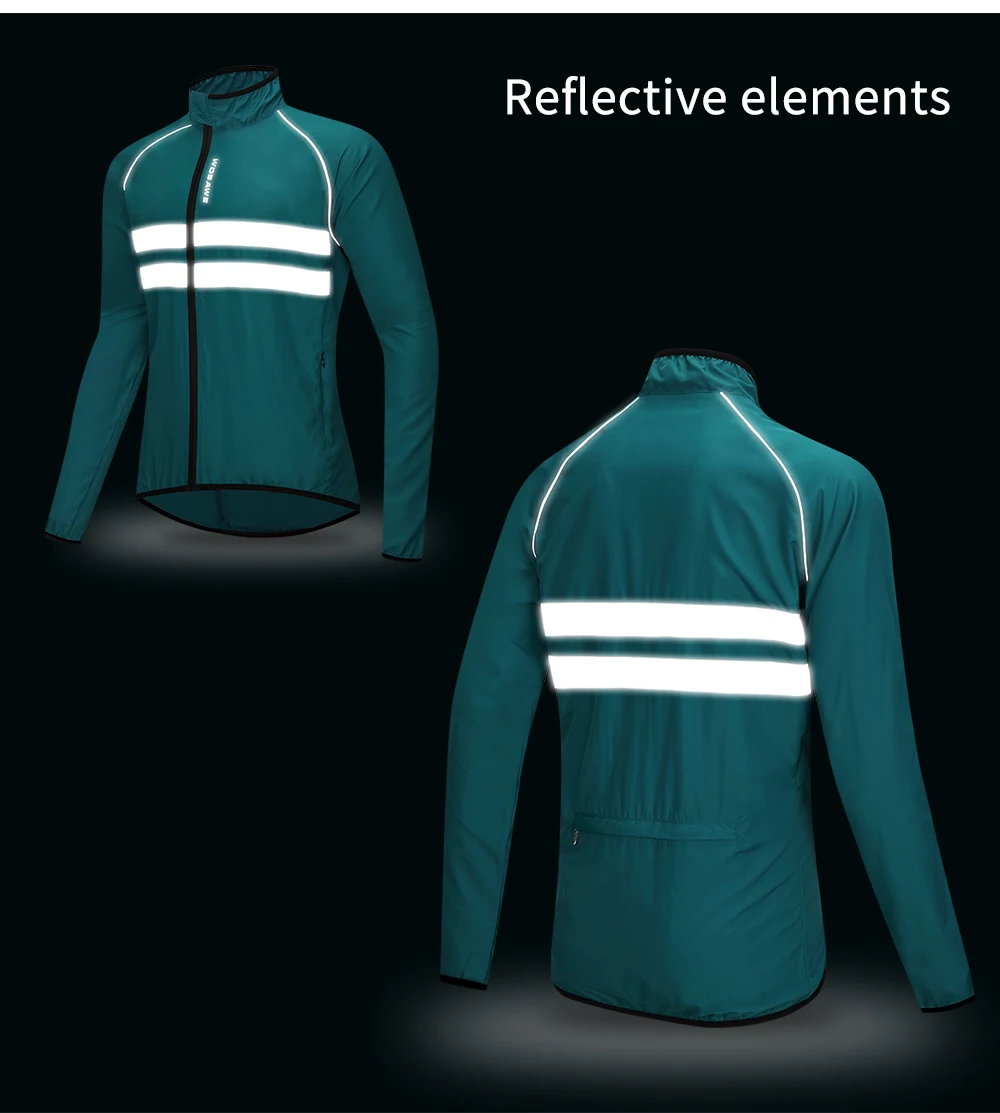 WOSAWE Ultralight Reflective Men Cycling Jacket Windproof Mountain Bike MTB Wind Jacket Running Riding Bicycle Windbreaker