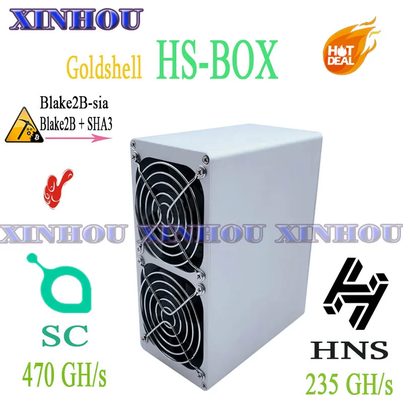 Used ASIC miner Goldshell HS-BOX 235GH/s Blake2B + SHA3 HandShake HNS SC miner better than HS1 SH3 SH5 KD-BOX LB-BOX LT5 S9