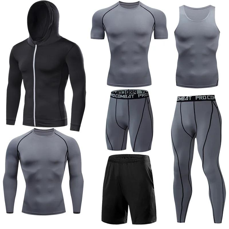 Herren-Lauf-Kompressions-T-Shirts, schnell trocknend, Fußballtrikot, Fitness, eng, Sportbekleidung, Fitnessstudio, Sport, kurzärmeliges Hemd, atmungsaktiv – Detail 35