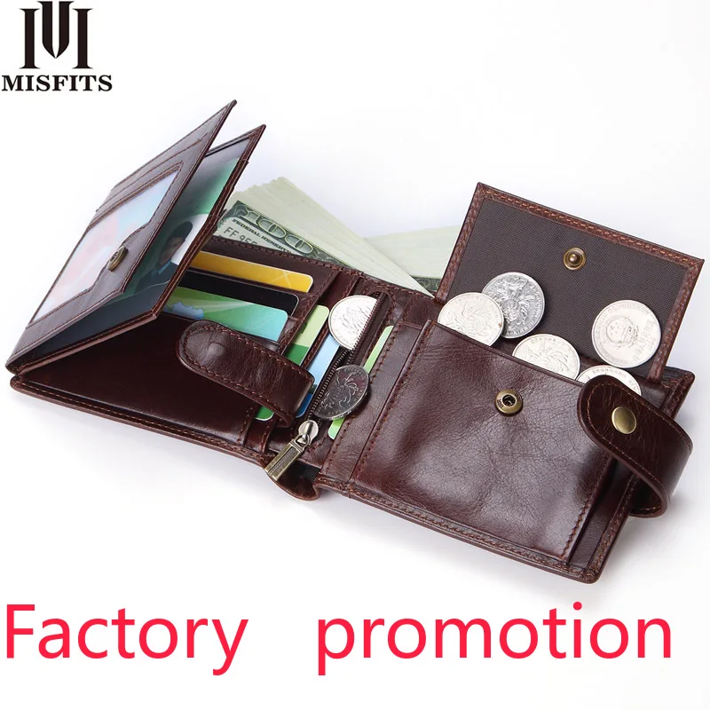 New Men's Business Wax Vintage Full-Grain Leather Wallet Foreign Trade Hot Multi-Card Clutch Bag Custom