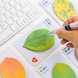 25Sheets/Pack Fallen Leaves Self-Stick Notes Schedule Self Adhesive Memo Pad Planner Stickers Note Bookmark Office School Supply