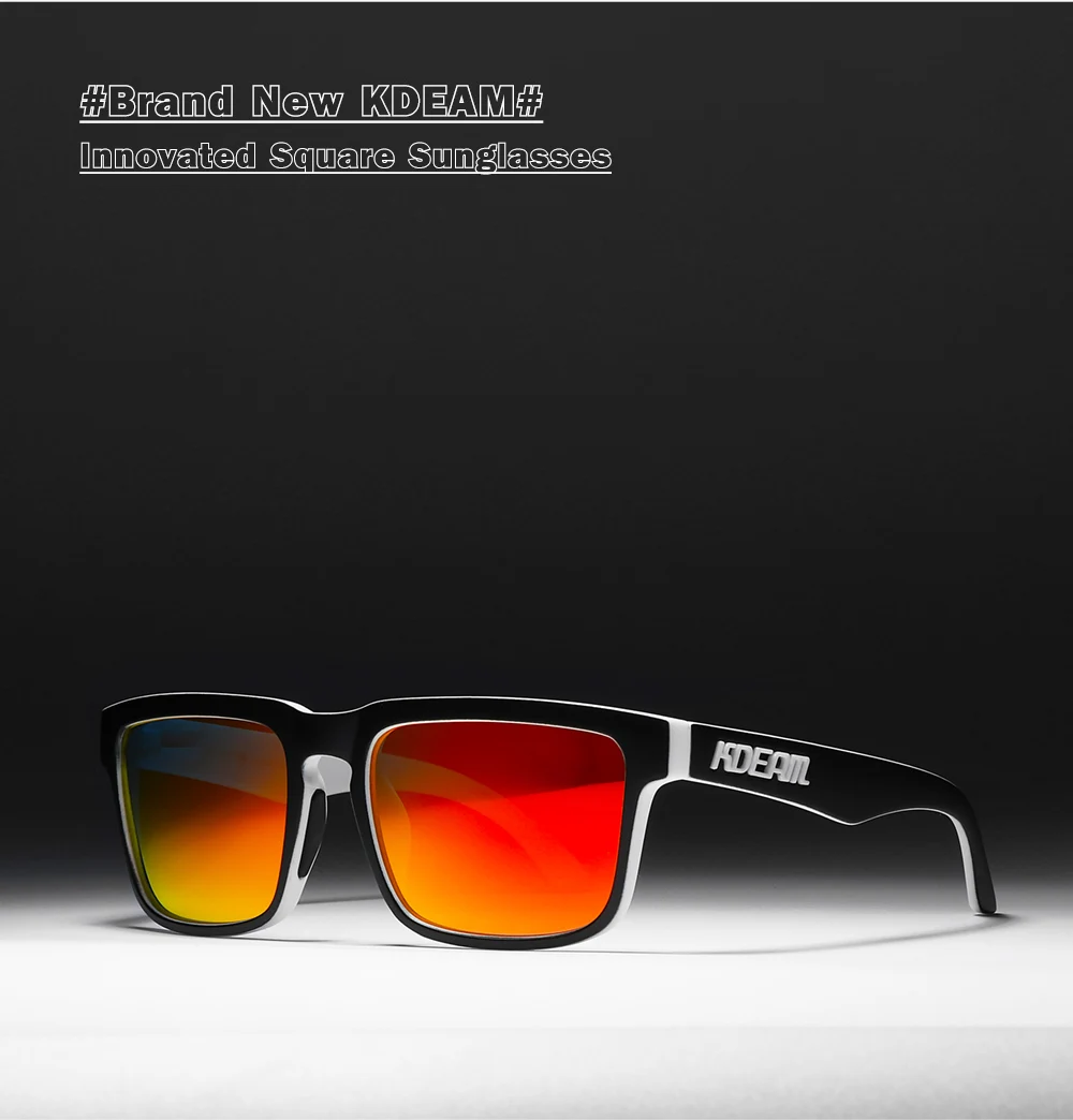 KDEAM Marke Neue 3D Logo Quadrat Polarisierte Sonnenbrille Vacationing Fahren Sonnenbrille Echt Beschichtung Linse KD332 – Detail 1