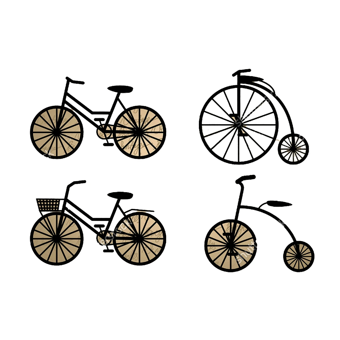 Old Bicycle Unicycle Metal Cutting Dies Steampunk Gear Set Stencil For DIY Scrapbooking Card Craft Decorative