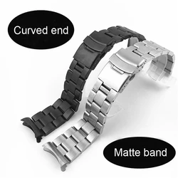 Solid Curved End 22mm 20mm 18mm 19mm 21mm 23mm 24mm Stainless Steel Watch Band Silver Black Matte Metal Strap Women Men Bracelet