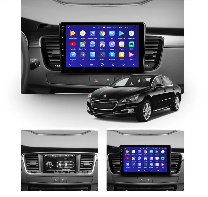 For Peugeot 508 2011 2012-2018 Android 10.0 6+128GB Car Multimedia Radio Player GPS  GPS Navigation video player support carplay