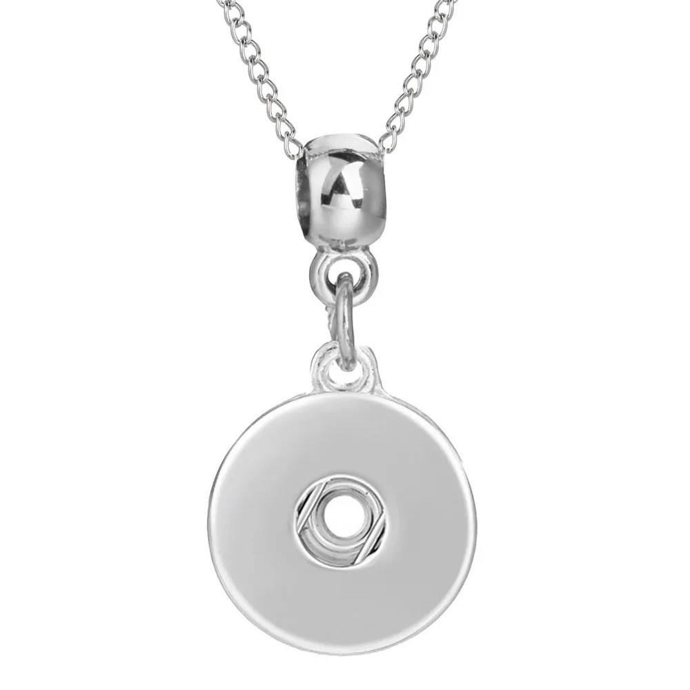 1Pc Silver Color/Rose Gold/Black/Gold Snap Button Pendant Necklace Romantic Fashion 18MM Button Snap Jewelry Nice Gift
