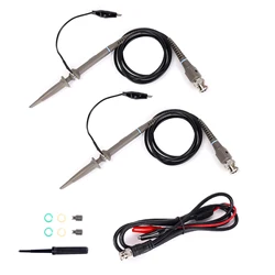 1Set 2x 100MHz Oscilloscope Clip Probes And 1xBNC-Q9 To Double Alligator Clip Test Cable Kit For Oscilloscope, Signal Generators