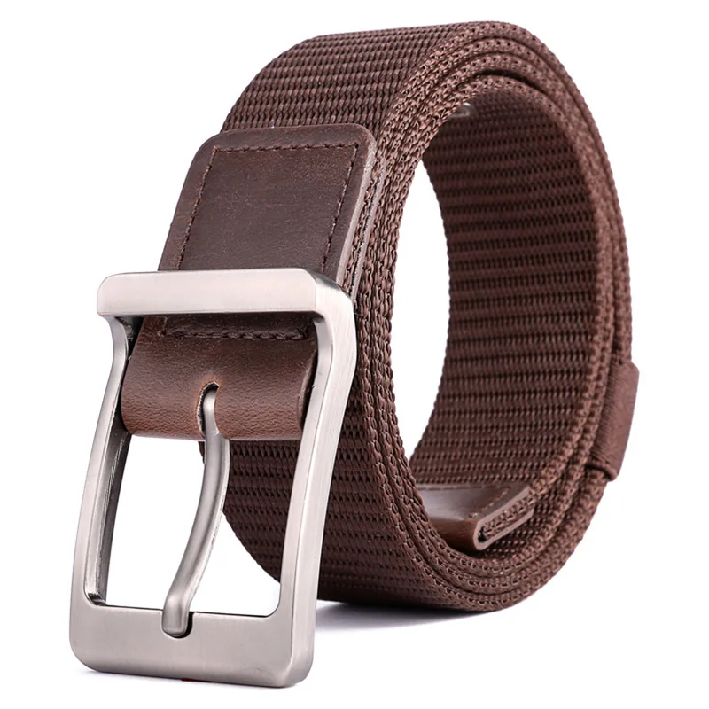 Outdoor Sports Men Belts Solid Color Nylon Pin Buckle Men's Belt Youth Students Sturdy Training Multifunctional Tactical Belts